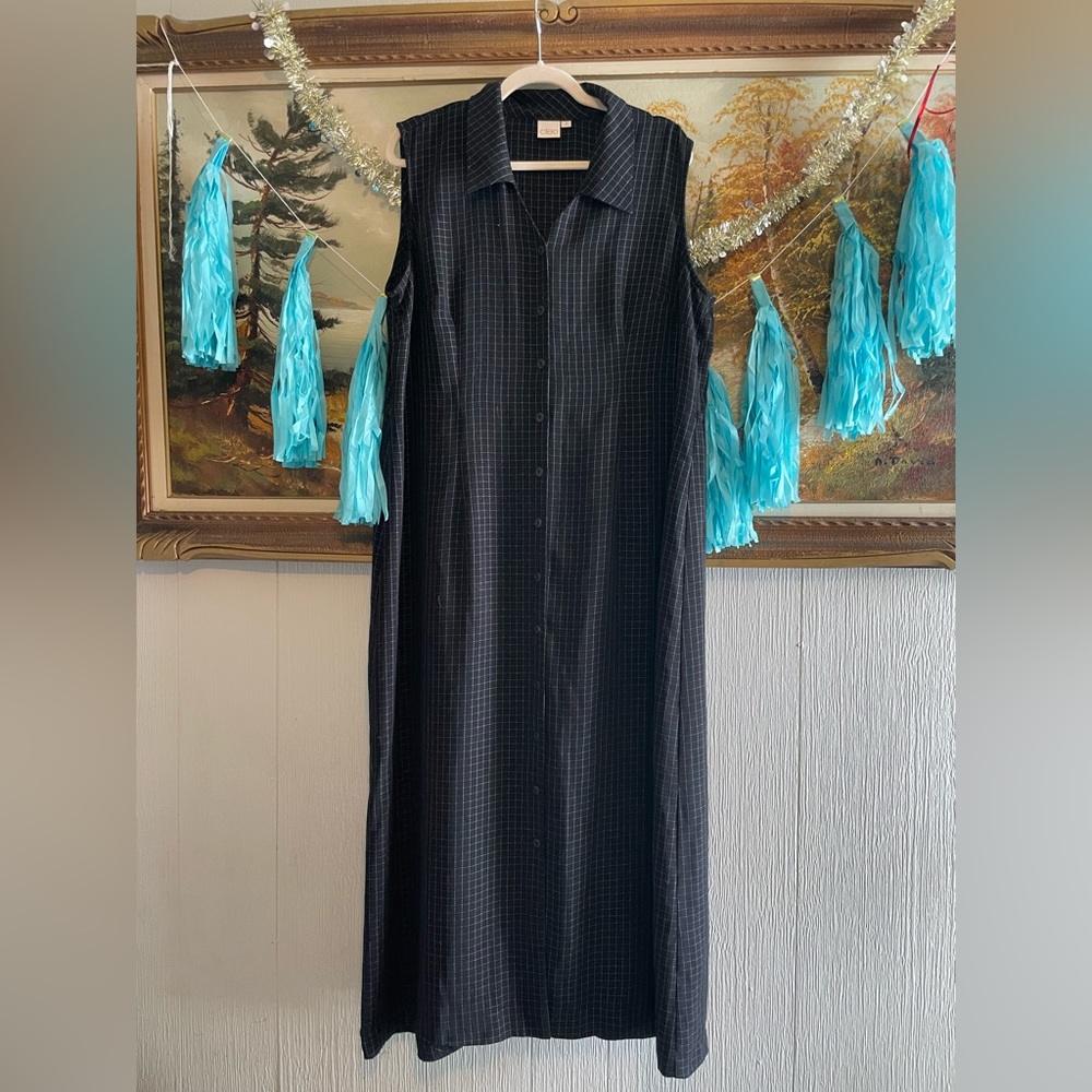 💛Vintage Cleo Maxi Dress Duster. Size L. 90’s.